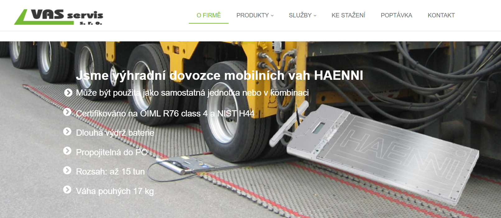 VAS Servis – vážní systémy
